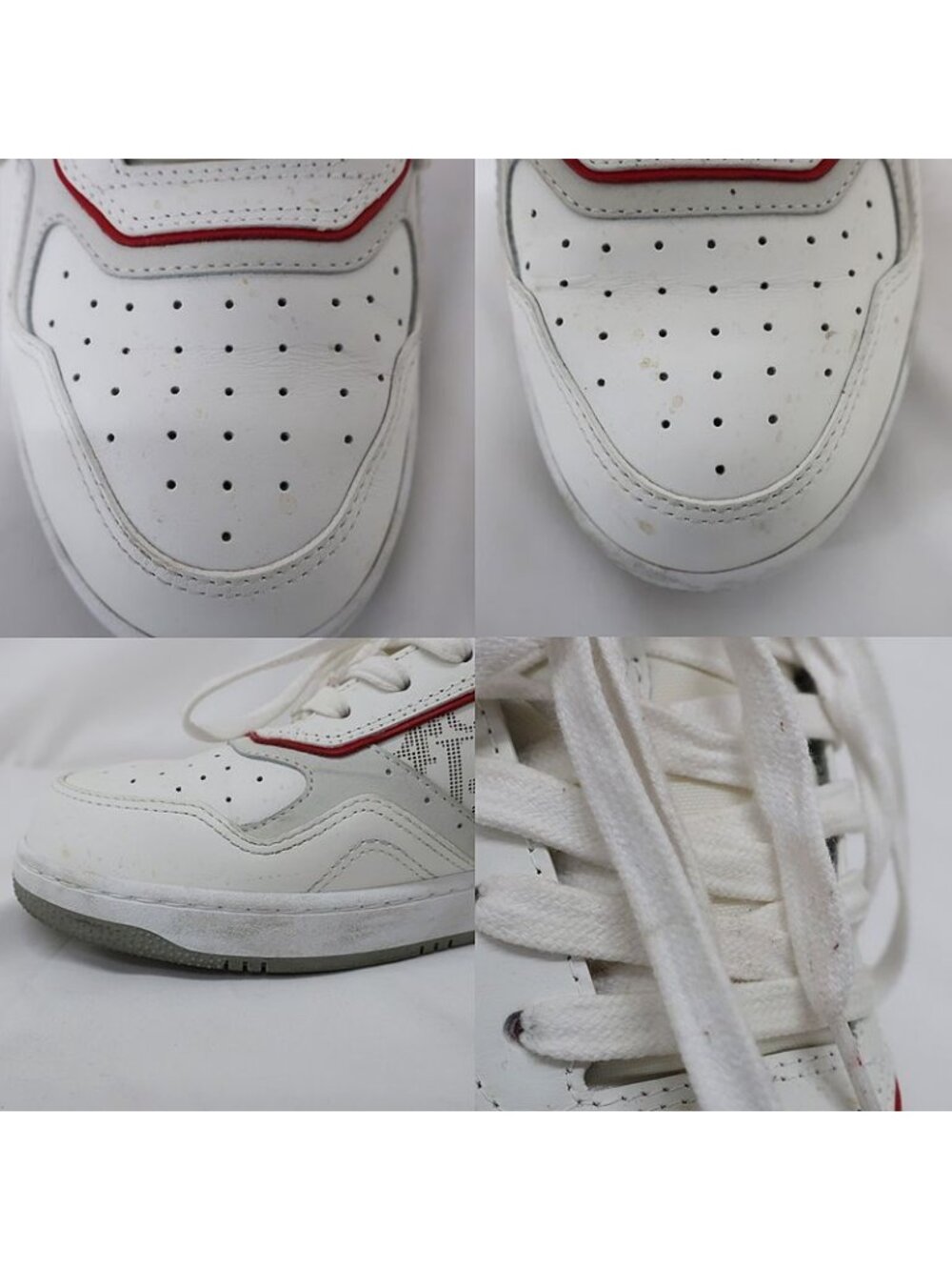 Dior Sneakers High Cut Trotter Pattern White Red Size - Picture 7 of 10